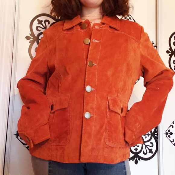 90's Danier Leather Jacket Orange - Picture 4 of 12